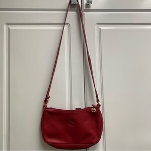 Longchamp Vintage Crossbody Red Leather